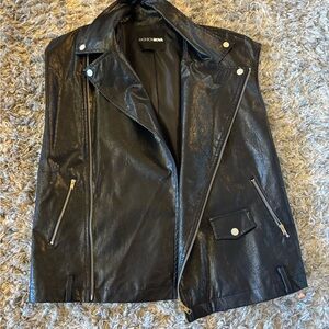Fashion Nova Sleek Black Leather Vest